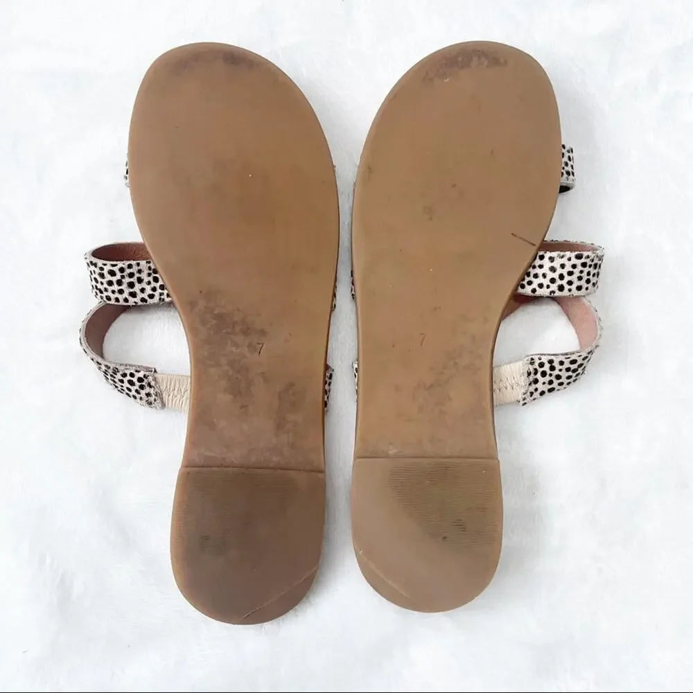 Madewell Llana slide sandal spotted calf hair flat size 7 - Picture 6 of 7
